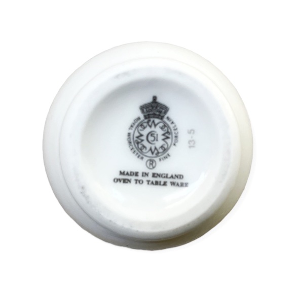 RARE Set of 2 Royal Worcester Egg Coddlers - Holly Ribbons / Renaissance Rosette - Picture 8 of 8